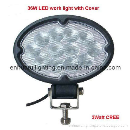 New 36W LED Work Light with Cover for Truck, 3W CREE LED